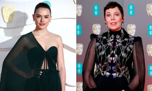 TOK GREP Daisy Ridleys kjole var laget av «restematerialer», mens Olivia Colman gikk for smykker fra Swarovskis miljøvennlige kolleksjon. Sistnevntes kjole var derimot fra Alexander McQueens nyeste kolleksjon. Foto: NTB Scanpix TOK GREP Daisy Ridleys kjole var laget av «restematerialer», mens Olivia Colman gikk for smykker fra Swarovskis miljøvennlige kolleksjon. Sistnevntes kjole var derimot fra Alexander McQueens nyeste kolleksjon. Foto: NTB Scanpix